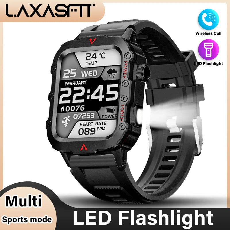 LAXASFIT 2024 New LED Men's Smartwatch Bluetooth Talking Smartwatch Multi Sport Mode Health Monitoring Smart Watch