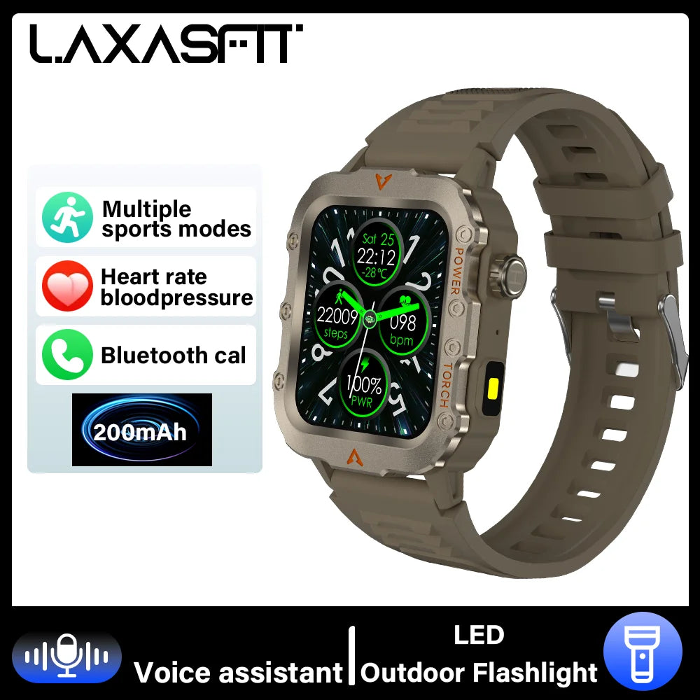 LAXASFIT 2024 New LED Men's Smartwatch Bluetooth Talking Smartwatch Multi Sport Mode Health Monitoring Smart Watch