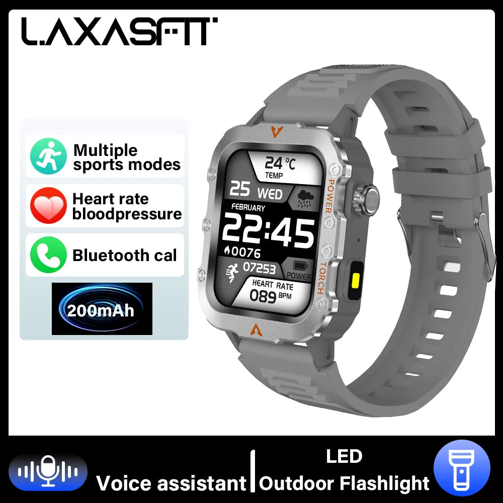 LAXASFIT 2024 New LED Men's Smartwatch Bluetooth Talking Smartwatch Multi Sport Mode Health Monitoring Smart Watch